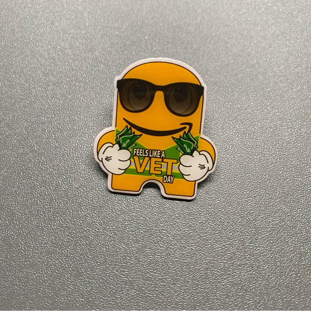 Amazon Employee Peccy Pin Pay Day Fun VET Glasses Money Cash Worker Collectible
